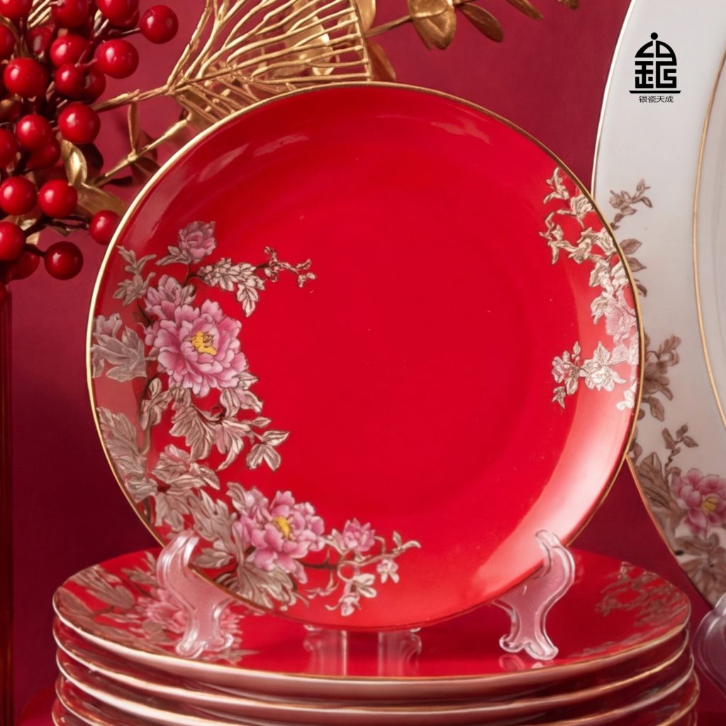 马年新年礼32头真银瓷餐具,食品级真银瓷,茶叶罐,银瓷,银瓷天成,银瓷餐具,银瓷酒具,银瓷茶具,金银泰,擦银布,银器清洁棉,国瓷,永丰源