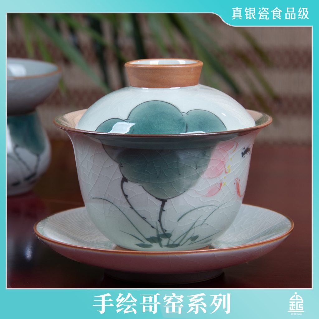 手绘荷韵侧把壶,手绘荷韵盖碗,手绘柿子侧把壶,手绘柿子盖碗,食品级真银瓷,茶叶罐,银瓷,银瓷天成,银瓷餐具,银瓷酒具,银瓷茶具,金银泰,擦银布,银器清洁棉,国瓷,永丰源