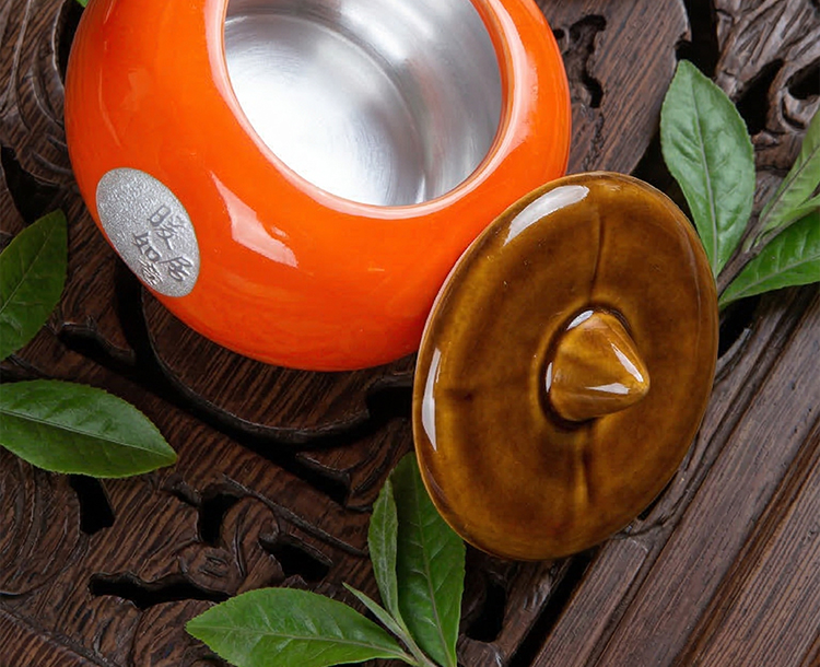 柿柿如意,食品级真银瓷,茶叶罐,银瓷,银瓷天成,银瓷餐具,银瓷酒具,银瓷茶具,金银泰,擦银布,银器清洁棉,国瓷,永丰源