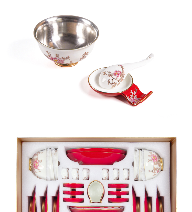 马年新年礼-食品级真银瓷-32头银瓷餐具